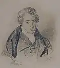 Portrait of Richard Parkes Bonington, now in the Ashmolean Museum