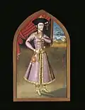 Young Persian woman, Isfahan, circa 1670-1700 - Example of a qabā with dolman-like decorations on the buttons