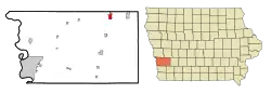 Location of Avoca, Iowa