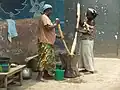 Preparing fufu in Togo