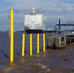 Pride of Hull berthed at its dock in Hull.