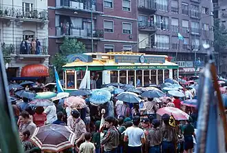 Inaugural heritage tramway trip in 1980