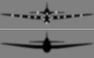 Yehudi Lights raise the average brightness of the plane from a dark shape to the same as the sky.