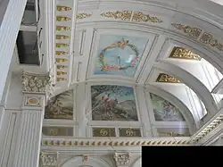 Ceiling elements of the residence. The chandeliers have not yet been hung.