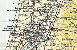 Kfar Hess (Kefar Hess) in 1945 (1:250,000)