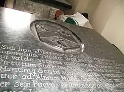 Inscription on Sir Thomas Wolryche's tomb, lauding his military achievements.