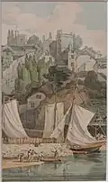 Near the Quay, Exeter, watercolour, 1800s
