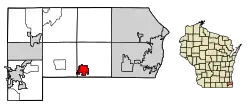 Location of Union Grove in Racine County, Wisconsin.