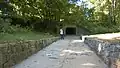 View from boat ramp to railway viaduct
