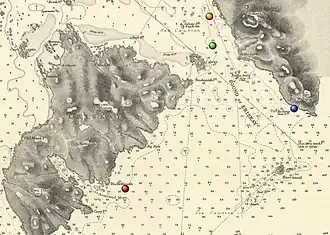 Map showing the sound of Eriskay—the area between Eriskay's north coast and the southern coast of South Uist