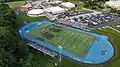 Aerial view of Wissahickon High School during the class of 2021 graduation