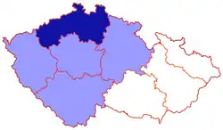 Location of the Diocese of Litoměřice (dark blue)
