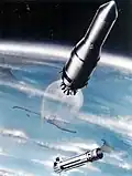 Stage Separation, Saturn I, airbrush