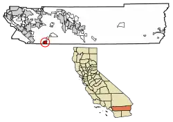 Location in Riverside County and the state of California