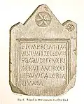 RIB 256[29] Tombstone of Lucius Sempronius Flavinus of the Ninth Legion, a Spaniard. From 17 Lindum Road, Lincoln.