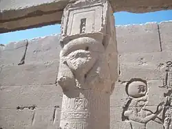 Close-up of a column on the Kiosk