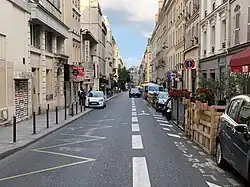 A modern photograph of the street outside the building where Toulouse-Lautrec once lived