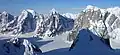 Left to right: Mt. Johnson, Mount Wake, Mount Bradley, and Mount Dickey from the east side of Ruth Gorge
