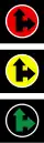S-3b - directional traffic light with signals for driving straight ahead and turning right
