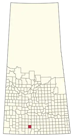 Location of the RM of Wood River No. 74 in Saskatchewan