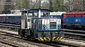 A ŽS series 621-300 shunting locomotive in the blue-white livery