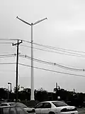 The wind turbine at the Station used to offset power use.
