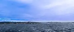 View of the village seen from the ocean
