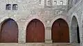 The monastery courtyard situated at the upper floor level