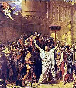 The martyrdom of Symphorian of Autun.