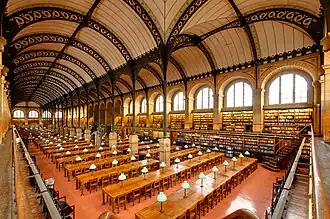 The reading room of the Sainte-Geneviève Library, Sorbonne Nouvelle University