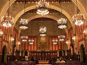 Salón de Cent (for the former Consell de Cent or Consejo de Ciento) of the Barcelona City Council.