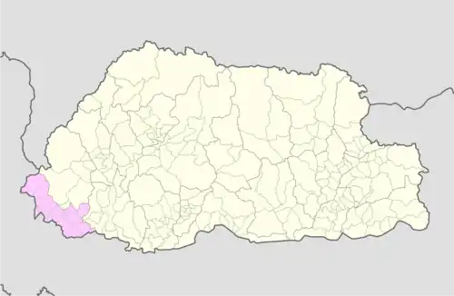Location of Samtse Gewog