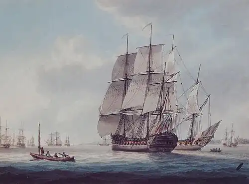 The East Indiaman Woodford near Plymouth
