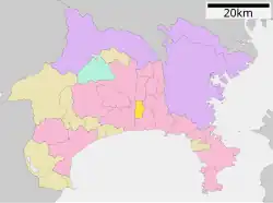 Location of Samukawa in Kanagawa Prefecture