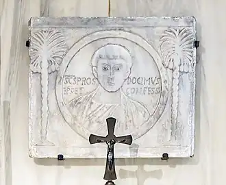 Bas-relief depicting St Prosdocime from the 5th century