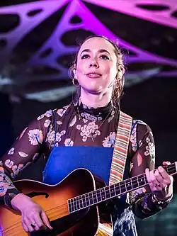 Jarosz performing at the Purbeck Valley Folk Festival in Dorset, England, 2023