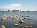Sault Ste. Marie waterfront, as seen from Whitefish Island