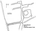Sketch map of the former Ruwiel Castle islet, 2022