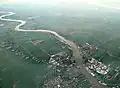 Aerial view of Schoonhoven and Nieuwpoort, on the Lek