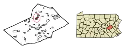 Location of Gilberton in Schuylkill County, Pennsylvania.