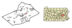 Location of Middleport in Schuylkill County, Pennsylvania.