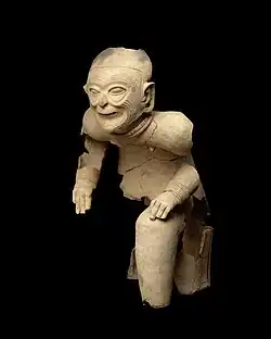 Ceramic portrait of an old man.