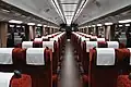 The interior of car 4 (red-coloured seats)