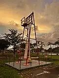 Oil drilling rig on display