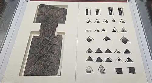 The complete set of the Shahr-i Sokhta board game with 27 pieces and 4 dice in its current condition (c. 2700 BC) National Museum of Iran