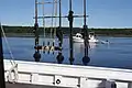 Sherman Zwicker, a wooden auxiliary schooner moored at the Maine Maritime Museum in Bath, Maine, USA