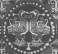 Double goose within a pearl roundel, 7th–10th century.