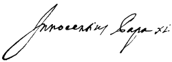 Innocent XI's signature