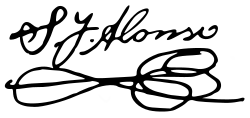 Cursive signature in ink