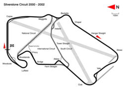 2000 to 2002: Straight line pit lane entry created.